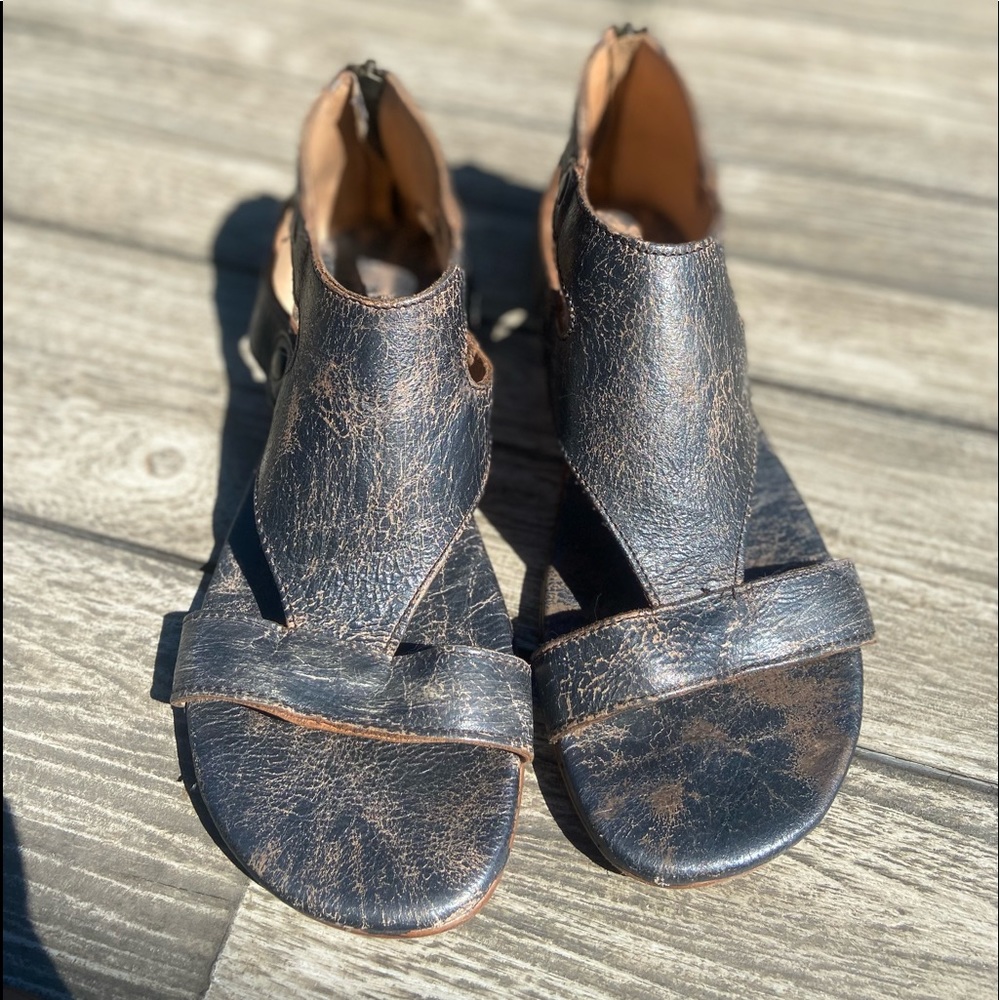 BED STÜ Soto Leather Sandals Silver Lux
